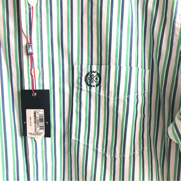 M&S BLUE HARBOUR Regular Fit striped button down dress shirt Sz M - Picture 2 of 12